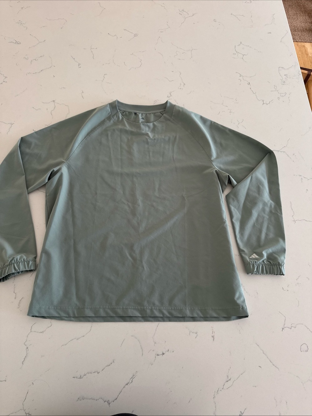 Adidas Tight Fit Men's Long Sleeve Crewneck Shirt - Sage Green Athletic Active